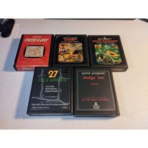 Atari 2600 Lot Of 5 Games - Tested & Work - Freeway, Dodge 'Em, Speedway II